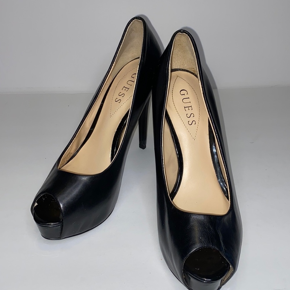 Guess  Black peek-a-boo toe Stiletto